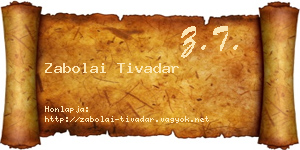 Zabolai Tivadar névjegykártya