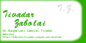 tivadar zabolai business card